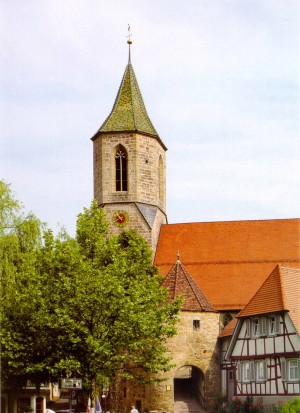 Postkarte mit der Stiftskirche